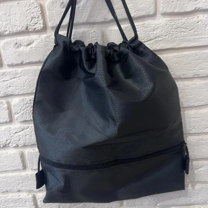 Lightweight Drawstring Backpack for Men and Women Sports Fitness Backpack Outdoor Leisure Backpack Zipper Bag