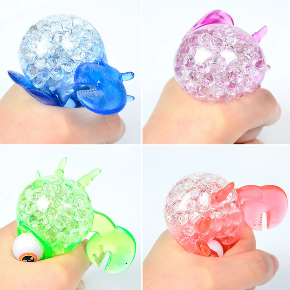6Pcs Stress Relief Crab Squeeze Ball Soft Vent Gadget Decompress Fun Decompression Gift for Kids Adults Random Color