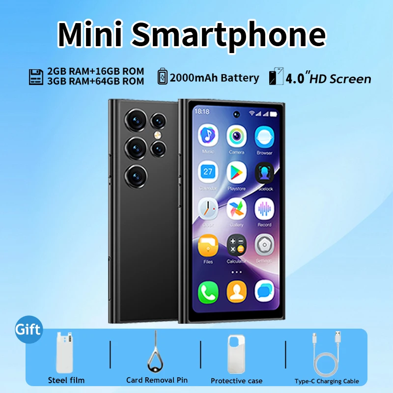 ONEMYTH S26 Pro 4G Android 12 Smartphone | 4.0-inch | 2000mAh Battery | Ultra Compact Small Backup Phone for Travel