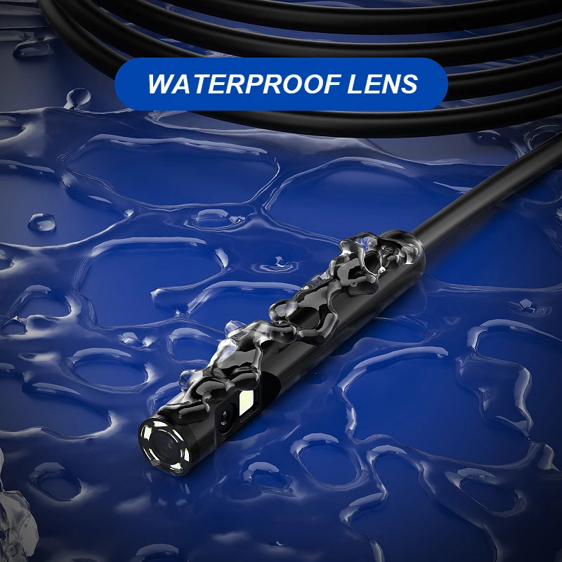 Endoscopio industriale portatile da 5 pollici HD IPS Tripla lente IP68 Periscopio 1920P Messa a fuoco automatica per strumenti di ispezione idraulica di riparazione auto