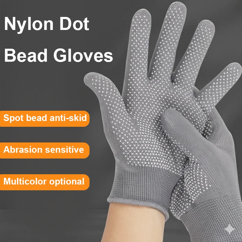 Unisex Nylon Work Gloves - Thin Breathable Wear-Resistant Anti-Slip Sun Protection for Sports Driving Hiking