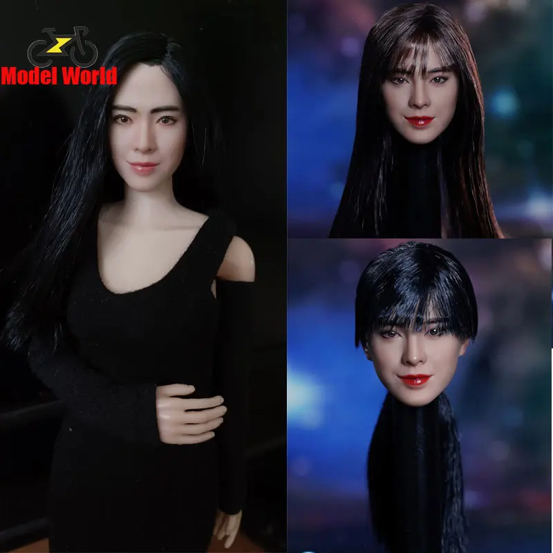 

SUPER DUCK SDH029 ABC female head sculpt Hong Kong Actress Wang Zu Xian suntan skin fit 12'' action figure body model