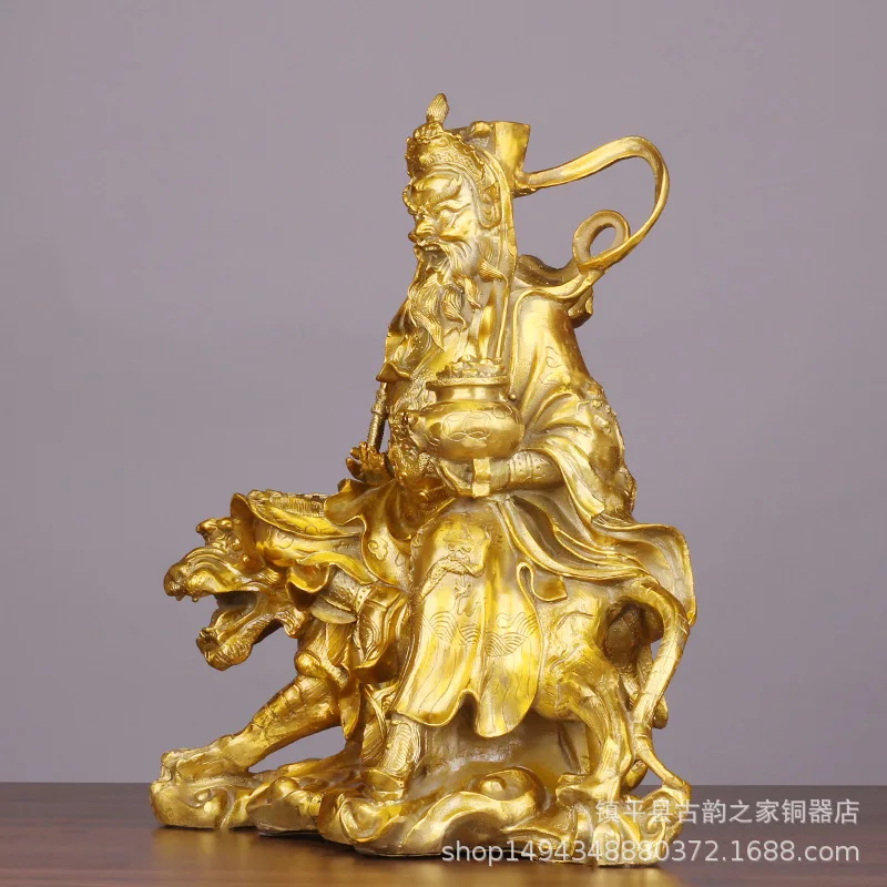 Bronze Martial Worship Zhao Gongming of Wealth Riding Tiger Statue Large Company Store God of Wealt