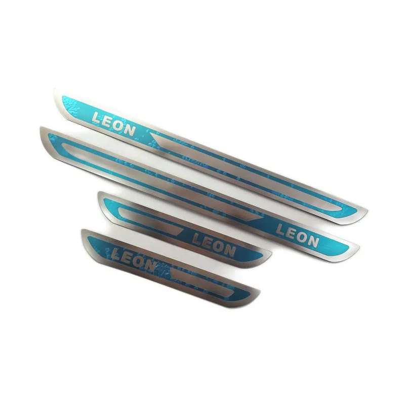 4PCS/Lot Stainless Steel For SEAT LEON Ultra-thin Auto Car Door Sill Scuff Plate Pedal Cover