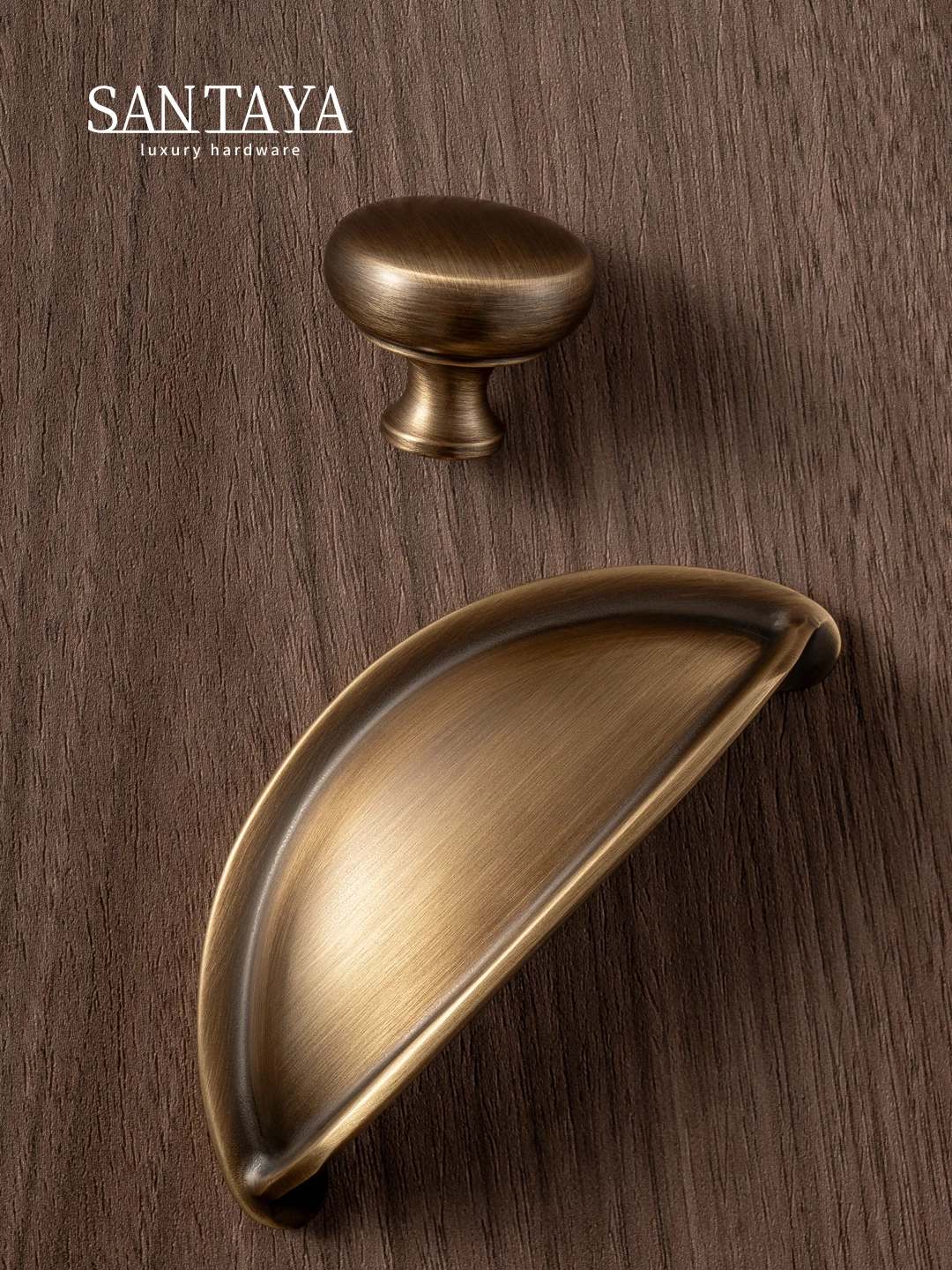 U-Shaped Antique Brass Cabinet Pull 4