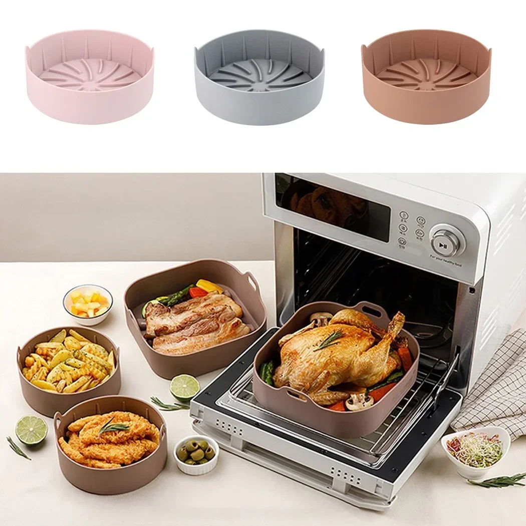 Air Fryers Silicone Grill Pan High Temperature Multifunctional Microwave Oven Heating Baking Tray Home Kitchen Accessories Tool