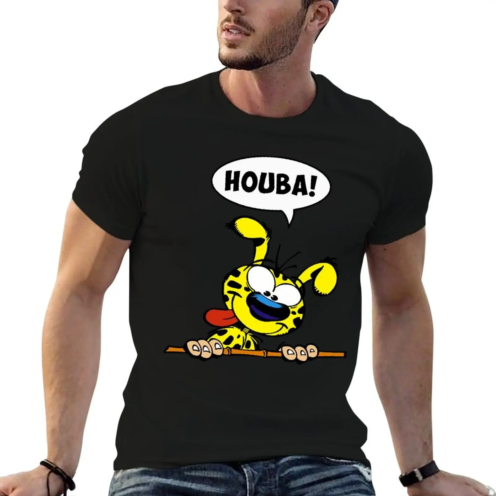 Camiseta divertida para hombre Fantasio Spirou, regalos para fanáticos de la película, camisetas de anime, camisetas de gran tamaño, camiseta de diseñador