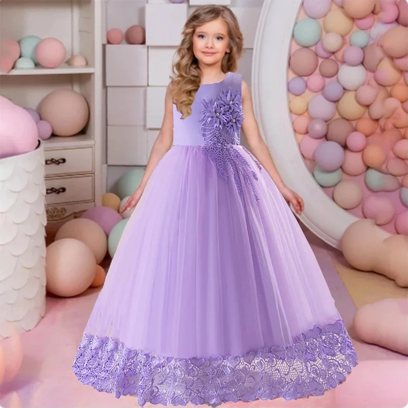 

Shiny Toddler Little Big Girls Flower Girl Shape of Heart Birthday Party Formal Dress Long Formal Pageant Dress ALP001