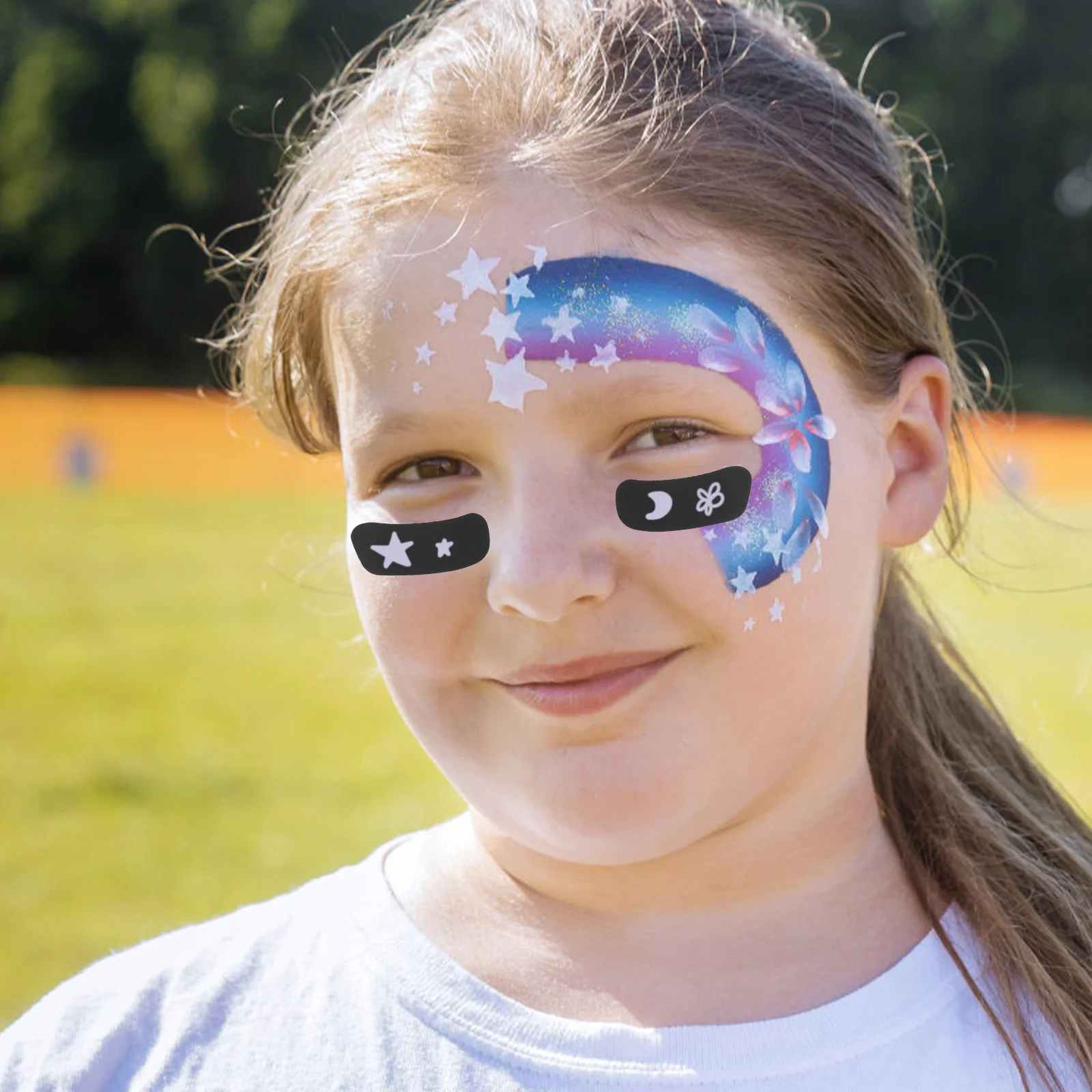 

50pcs Rewritable Sports Eye Stickers Portable Face Strips Compact Fan Supplies PVC Patches Baseball Fans Decals