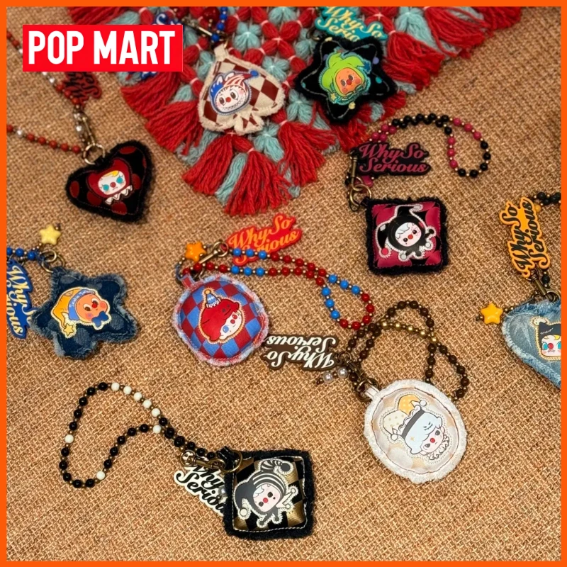 POPMART-caja ciega con cadena colgante de la serie Why So Serious, decoración de bolso, regalo de Halloween, caja misteriosa, juguetes de moda, decoración para teléfono