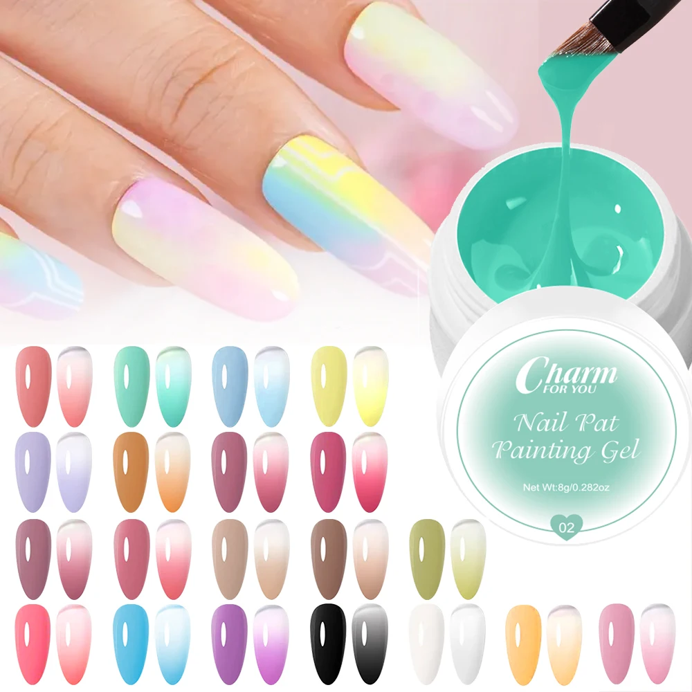 20 Farben Pat Malgel, Gel Nagellack, UV-LED Gel politur einweichen, Gel farbe für Nail Art Zeichnung Gel Nagel für Kunst Design