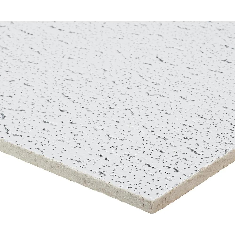 Carreaux de plafond 2x4 - 12 pcs Blanc ; Plafonds acoustiques pour grille suspendue ; FISSURED 755