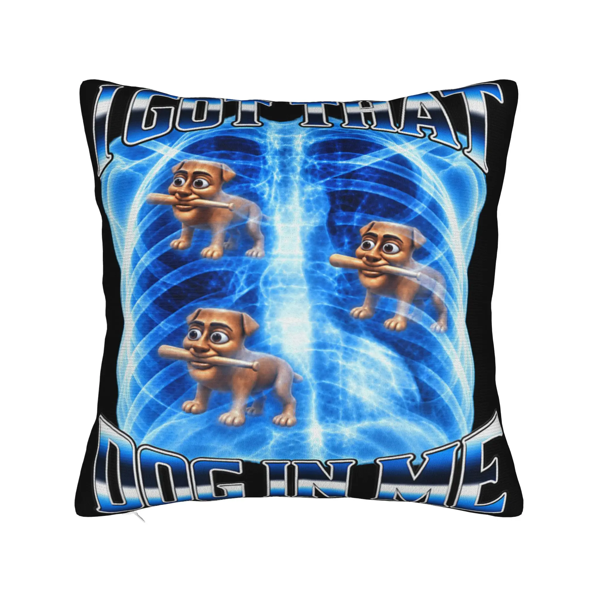 Pillow Case I Got that Dog in Me Tung Sahur X Ray Meme Comfy  Pillow Cover For Sofa Home Decor Retro Trendy Pillowcases