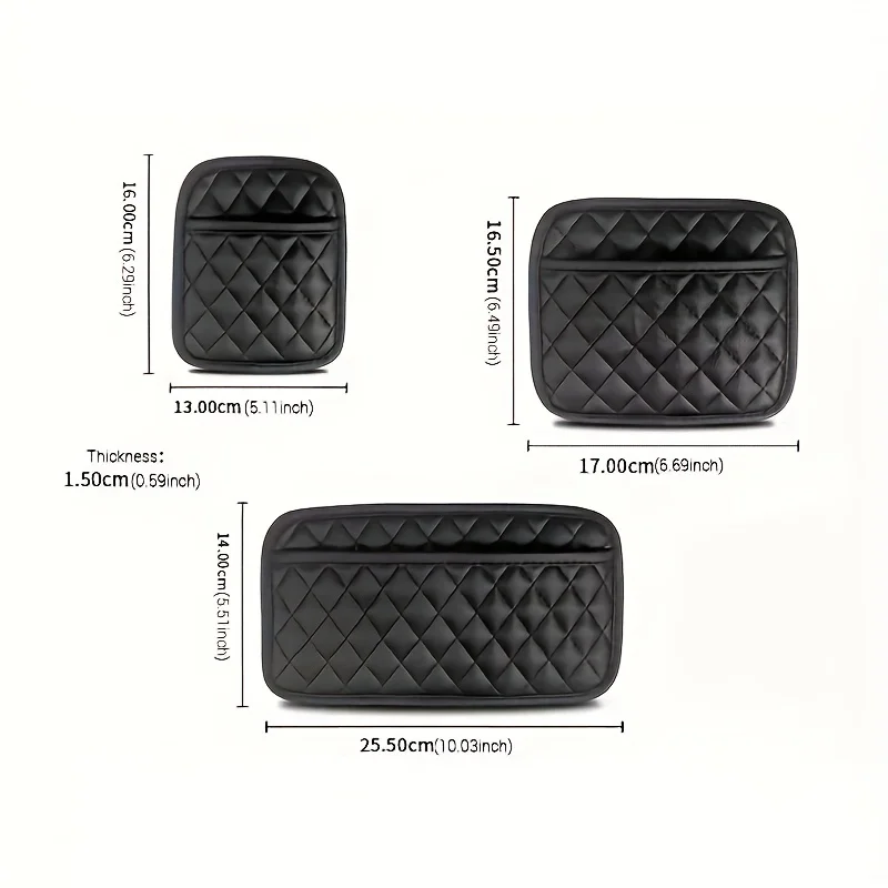 منظم وحدة التحكم المركزية للباب الخلفي لجيب تخزين السيارة من جلد البولي يوريثان للأشياء الصغيرة وحقيبة تخزين السيارة العالمية لجميع المركبات #5