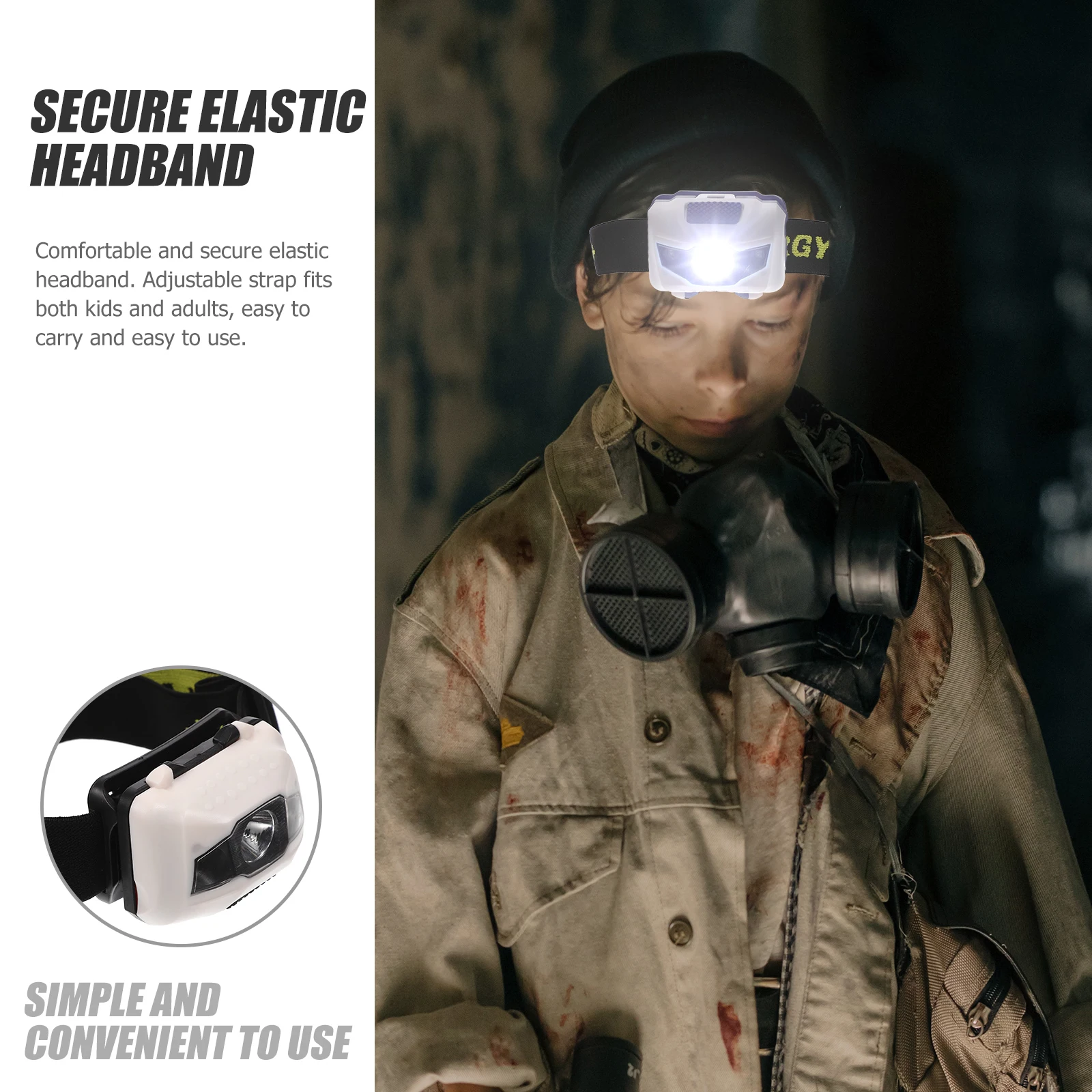 

Headlamp 120 Lumens LED Camping Night Light Solar USB Purple Cap Waterproof Shockproof Adjustable Strap Kids Adult