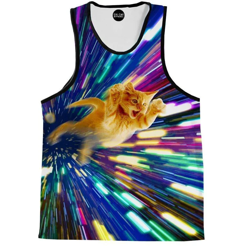 Funny Flying Cats Tank Top Men Women 3d Printed Starry Sky Cat Vest Tops Y2k Tops Graphs T-shirts Kid Gym Hawaii Beach Tank Tops