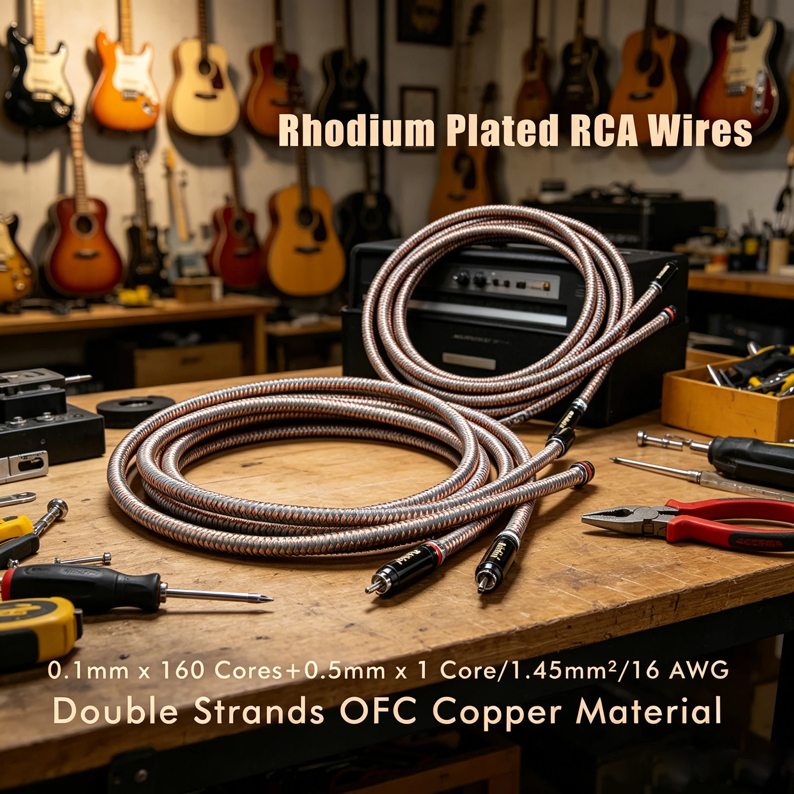 Pair X427 Hifi RCA Cable Accuphase OCC Pure Copper RCA Interconnect Audio Cable Rhodium Plated Plug for DAC Preamp Interconnect