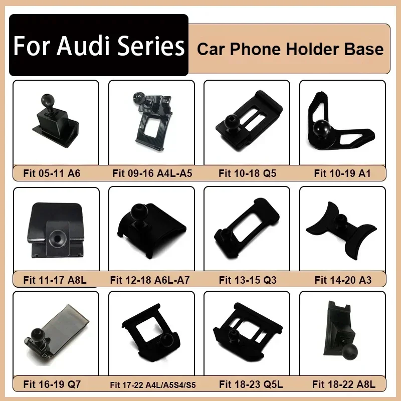 

Car Center Air Vents Dedicated Phone Stand Holder Base Bracket for Audi Q2 Q3 Q4 Q5 Q7 A3 A4 S4 A5 S5 A6 2005-2024