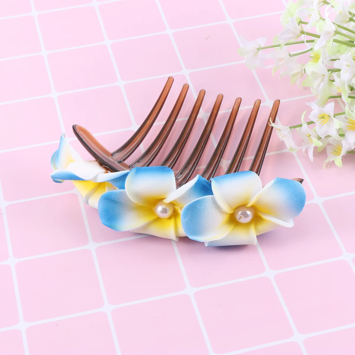 Pearl Flower Comb Wedding Accessories Beautiful Plumeria Combs Bridal Headdress H made Hairpin for Bride Bridesmaid Party Prom