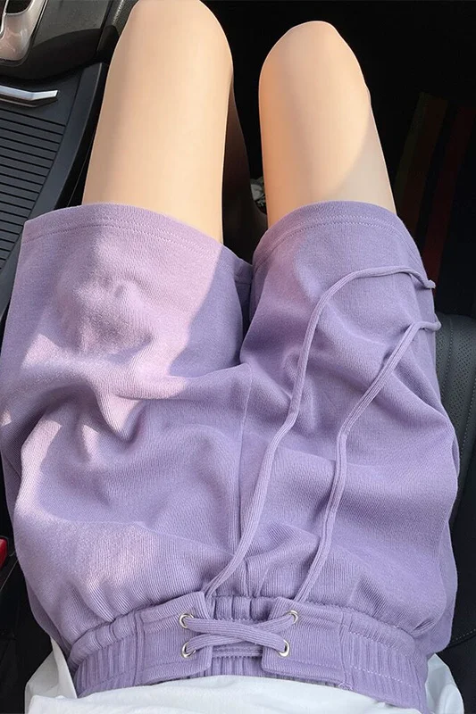 

Шорты для женщин и девочек, шикарные трендовые шорты с высокой талией, цепочка на молнии, лоскутная металлическая заклепка, трапециевидная шнуровка, уличная крутая одежда