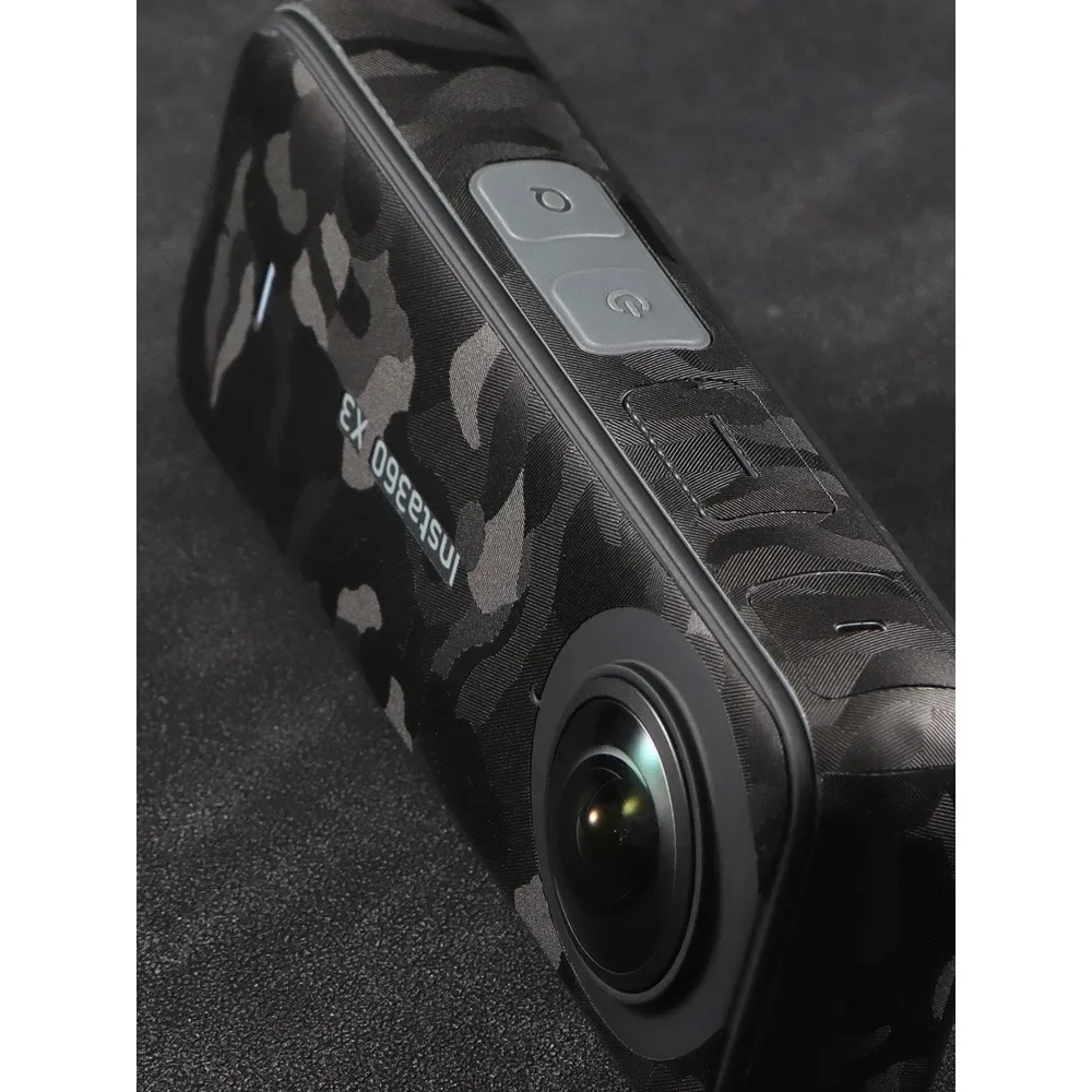Ucons Anti-scratch Sticker for Insta360X3/Insta360X4 Protective Skin 3M Material Camouflage Black Sticker for Insta360X2