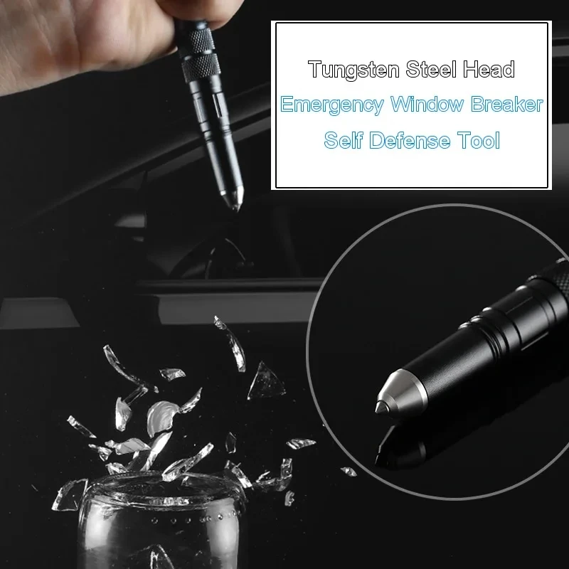 Portable Multifunctional Tactical Pen 4-In-1 Outdoor Defense Tactical Anti Skid Ballpoint Pen Flashlight Emergency Glass Breaker