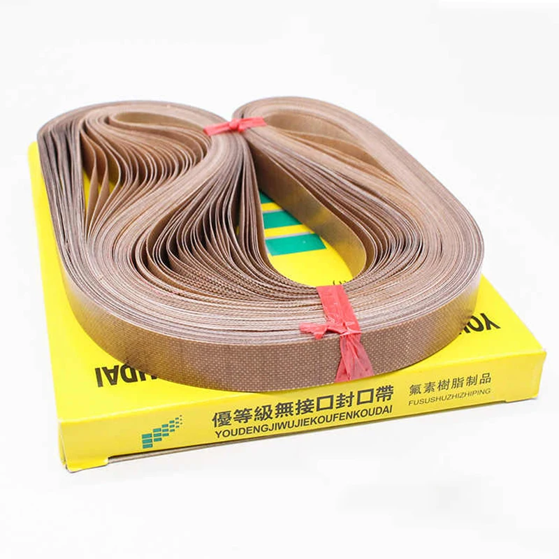 10Pcs 750X15X0.2มม.PTFE สำหรับต่อเนื่องแถบซีลแถบอะไหล่เครื่องซีลปิดผนึกเข็มขัด