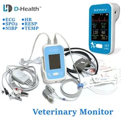 Veterinary Monitor AM6200 Pet Cat Dog Monitor With Bluetooth APP Ecg Hr Nibp Spo2 Pr Temp Multi-parameter Oximeter Health Care