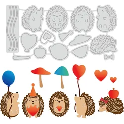 1pc Hedgehog Love Heart Die-Cuts Set for DIY Scrapbooking Festival Greeting Cards Diary Journal Making Paper Cutting Album