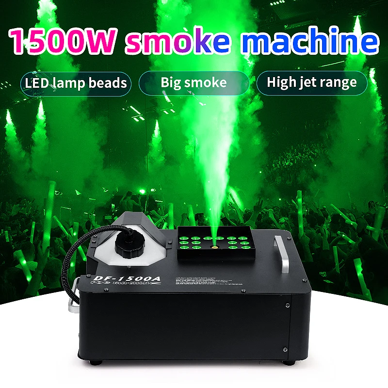 1500W Professional DMX512 Vertical LED Smoke/Fog Machine with Multi-Angle Projection & Air Column Effect for Wedding