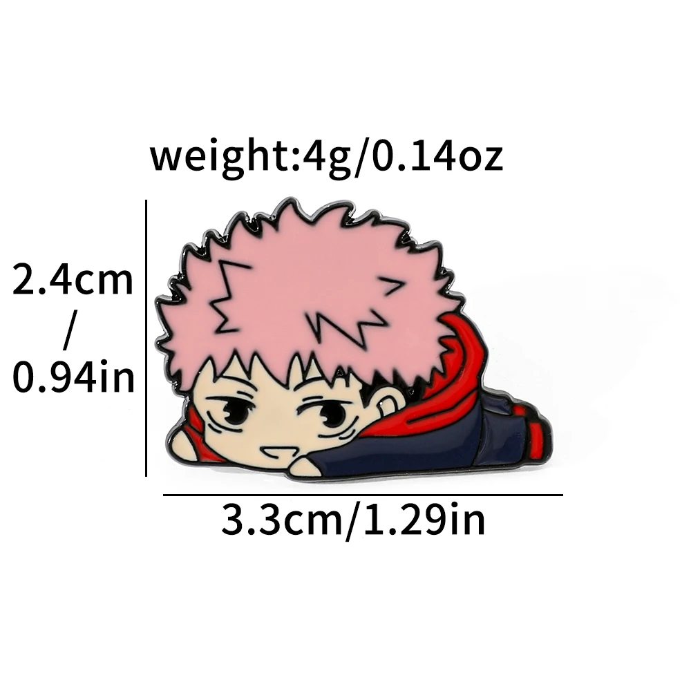 8 Pcs Anime Brooch Itadori Yuji Nobara Kugisaki Cute Enamel Wallet Backpack Clothing Jewelry Metal Badge Accessories Gift view 5