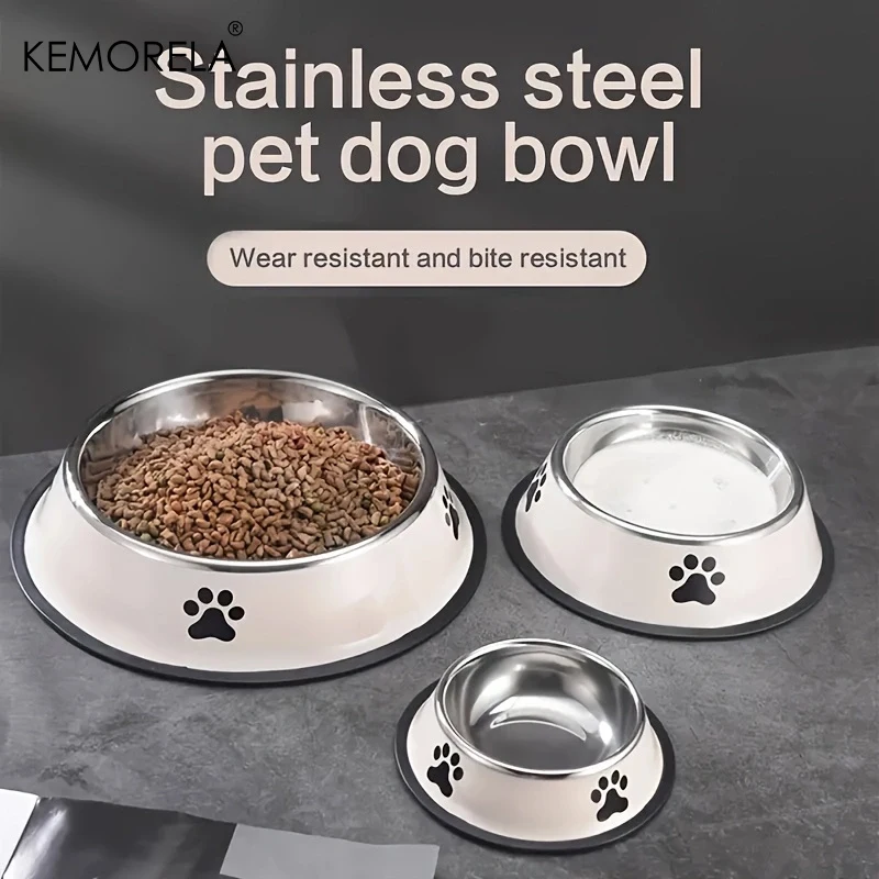 Stainless Steel Pet Dog Bowl Food Storage Container Dog Food Bowl Water Bottle Pet Bowl Feeder Dish For Small Large Dogs Cats