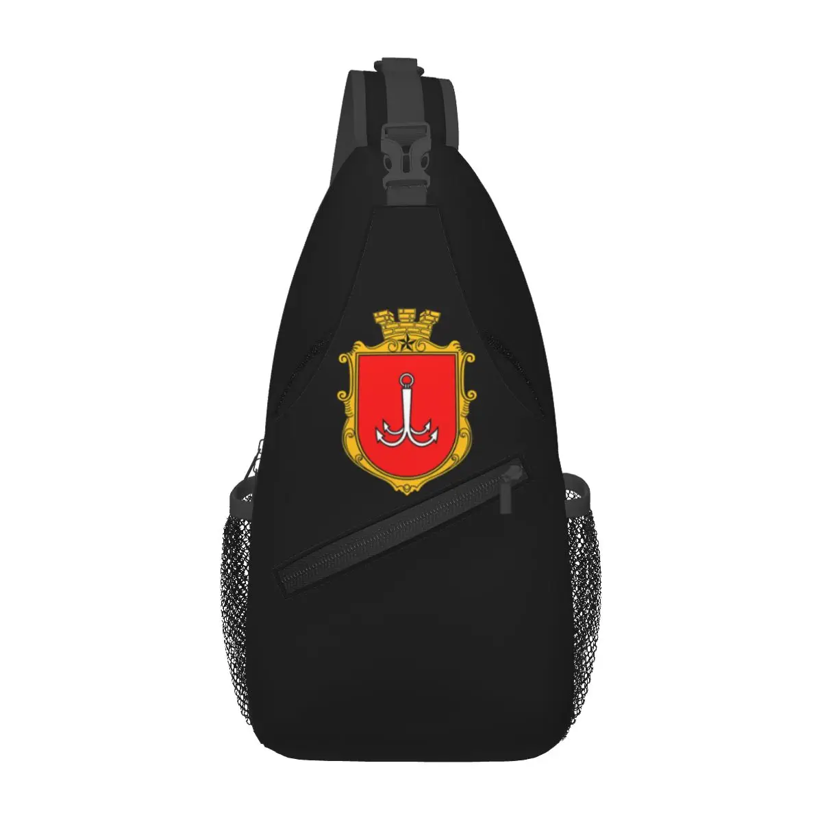 Coat Of Arms Of Odessa, Ukraine Sling Backpack Sling Bag Hiking Travel Chest Bag Daypack Men Crossbody Backpack Shoulder Bag