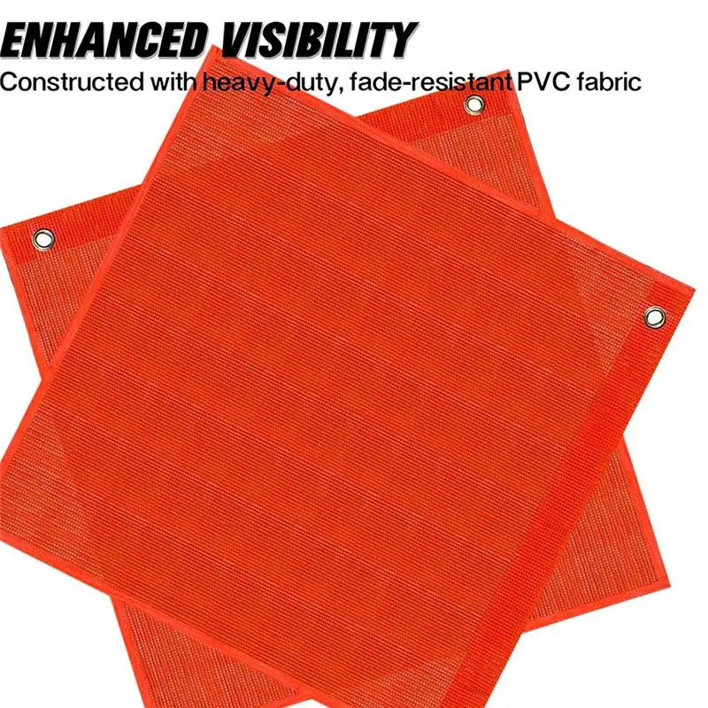 A92Z Safety Flag For Trucks Vinyl Coated Mesh Warning Flag 18X18inch Flag With Reinforced, Grommets For Jetski Trailer