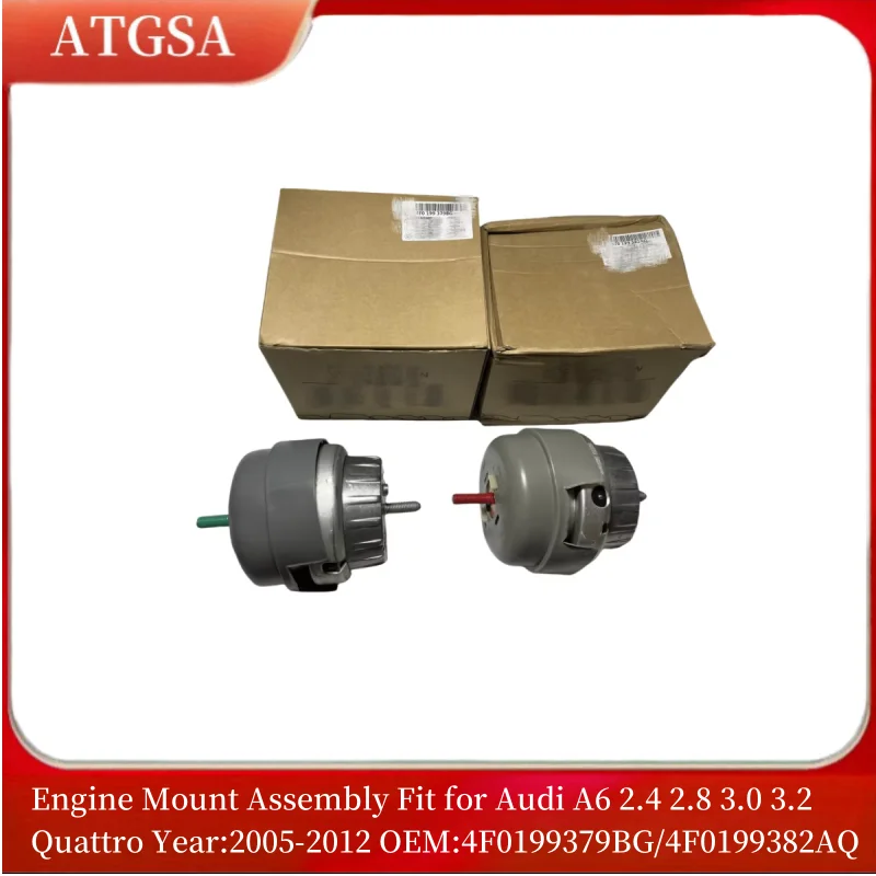 Engine Mount Assembly Fit for Audi A6 2.4 2.8 3.0 3.2 Quattro Year:2005-2012 OEM:4F0199379BG/4F0199382AQ