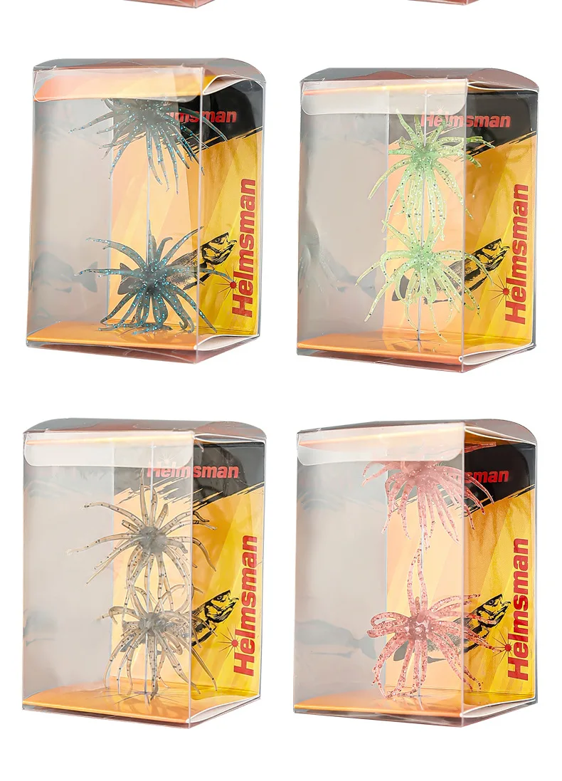 1-2PCS 5cm1,9gLure Schwimmende Seeigel Weichen Köder Bionic Weiche WurmTPELure Köder für Meer Angeln, schwarz Pit Wild Angeln, Wasser Bla – Detail 14