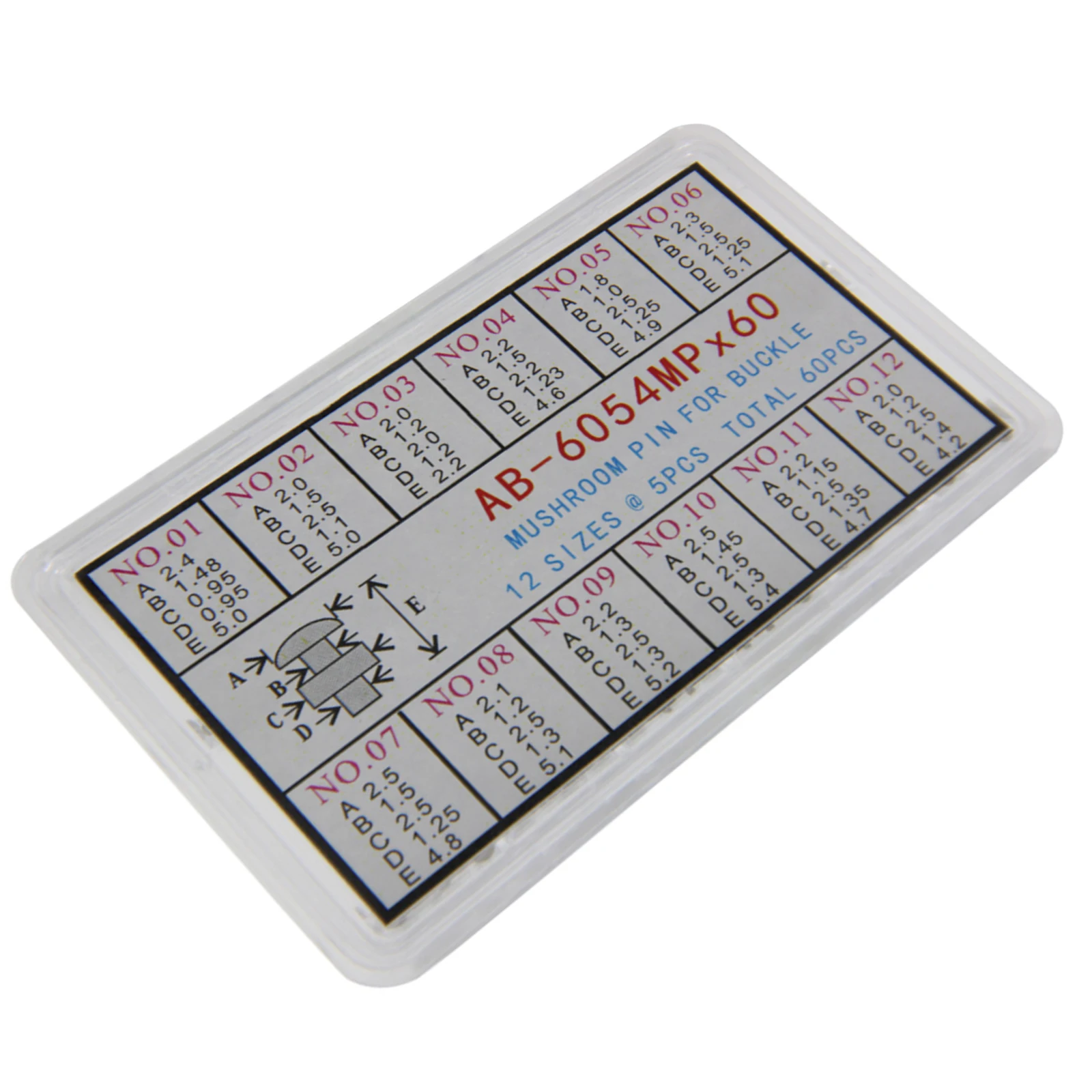 Set di teste a fungo con perno di bloccaggio centrale in acciaio inossidabile di alta qualità da 60 pezzi/lotto per accessori per la riparazione della chiusura dell'orologio da orologiaio