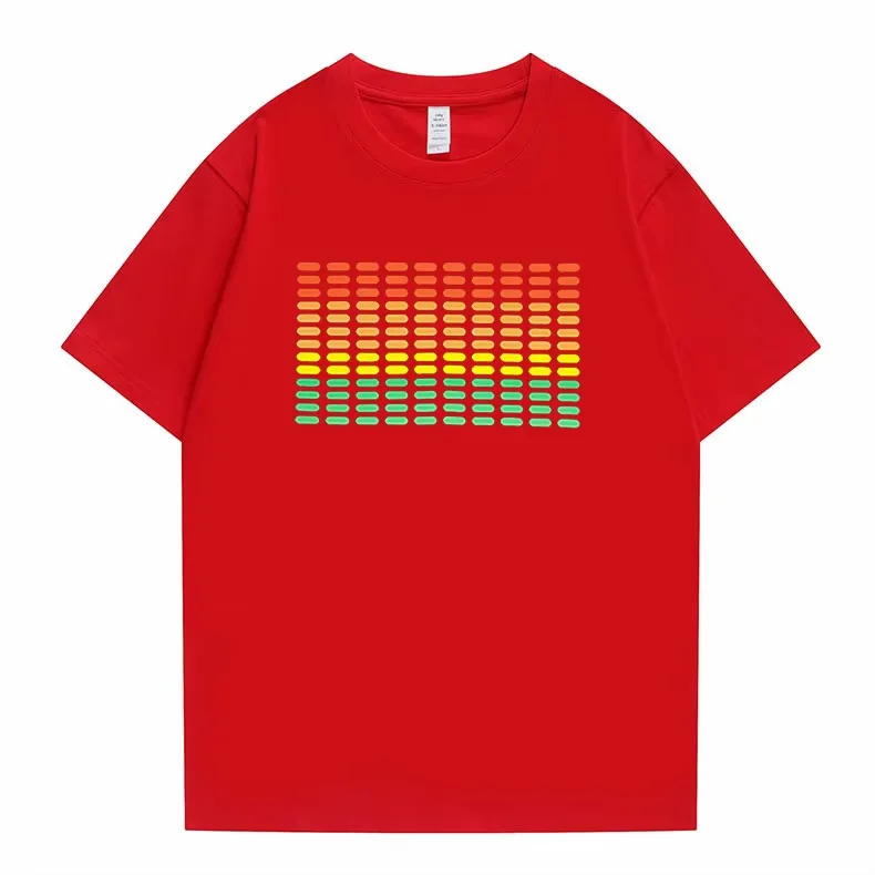 Popular Sound Active Equalizer El T-shirt Equalizer Light Up Down Led Tshirt Flashing Music Activated Led T Shirts Men Women Tee