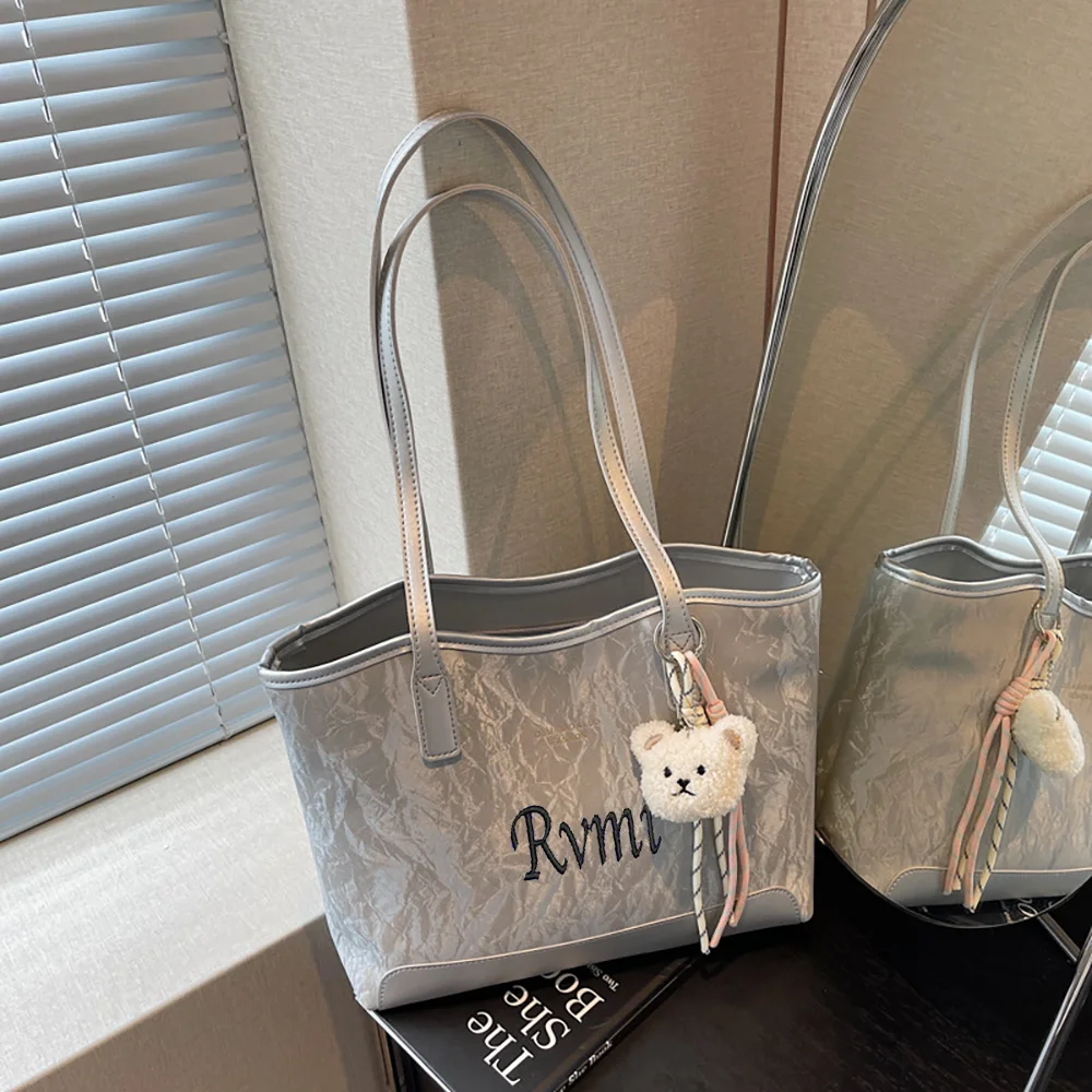 

Large Capacity Customizable Embroidered Bag For Women, Casual And Trendy Commuting Tote Bag, Beautiful And Stylish Shoulder Bag