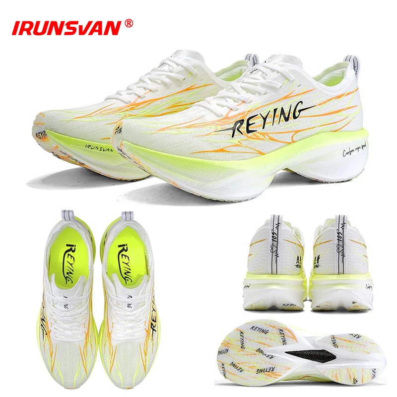 

IRUNSVAN Breathable Mesh Outdoor Grass Running Gym Shoes Lightweight Professional Marathon Carbon Plate Sport Shoe