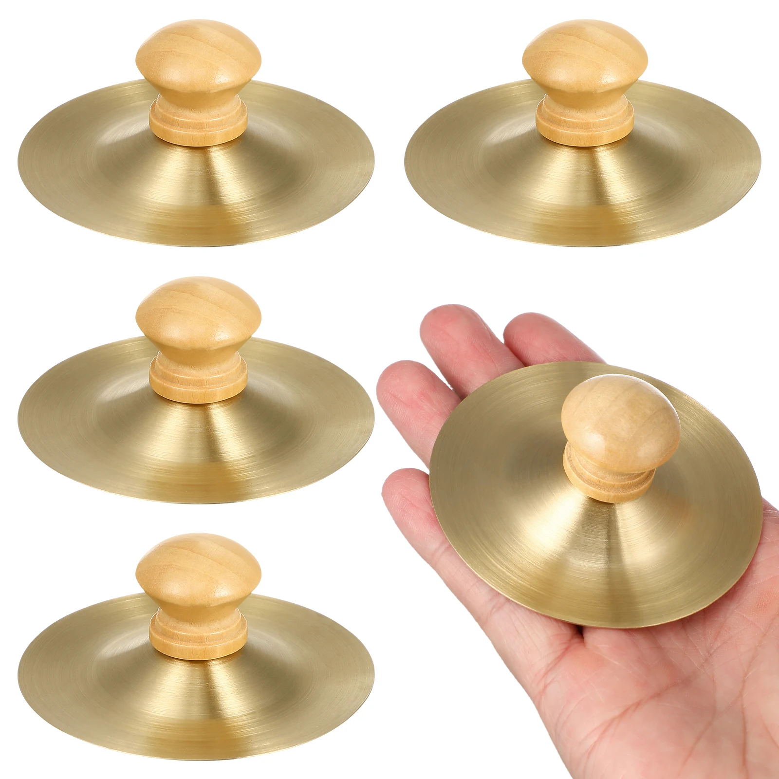 

4 Pcs Children's Percussion Instruments Mini Cymbals Golden Finger Cymbals Kids Small Brass Cymbal Toddler Musical Instrument