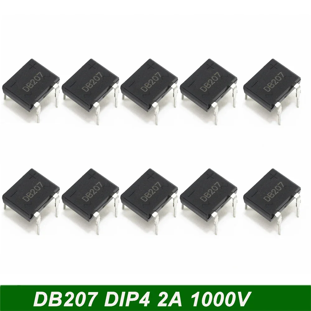 20/40pcs  DB207 2A 1000V Diode Bridge Retifica DB207S DIP4 1000V Power Diode Rectifier Electronic Components DIP-4