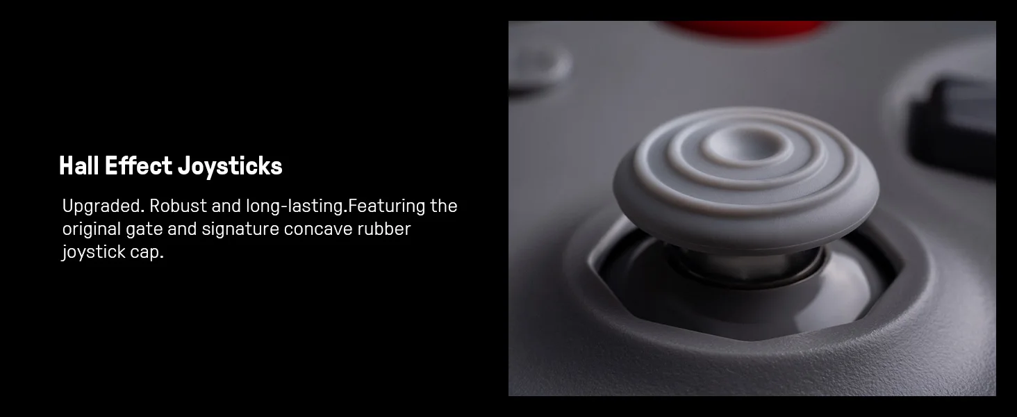 8BitDo N64 2,4G Kabelloser Controller für Original N64 Konsole, Analoger 3D-Joystick und Windows (Grau) Hall-Effekt Gamepad – Detail 6