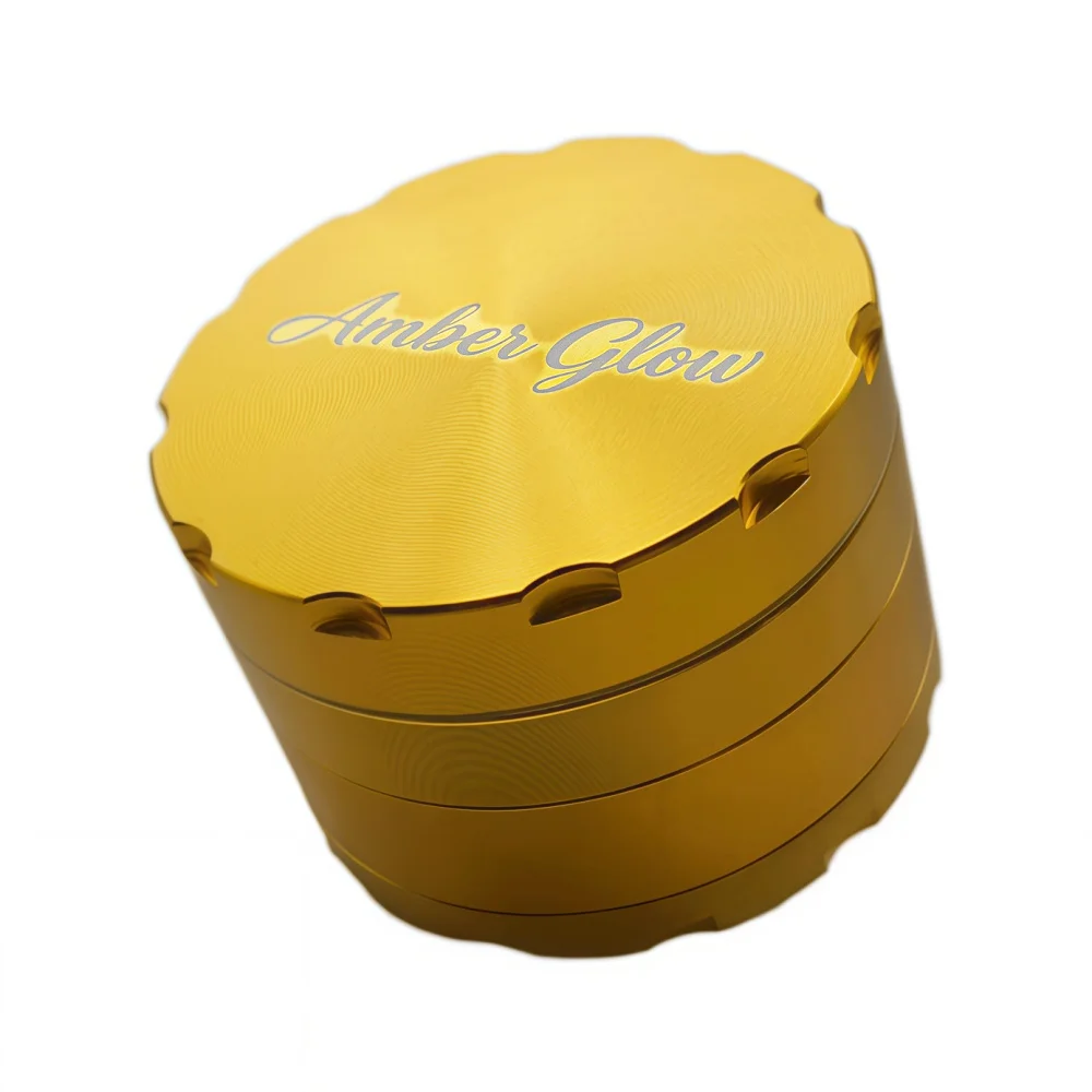4-Layer Aluminum Alloy Tobacco Grinder with  Non-Slip Serrated Top, Pollen Catcher ,Magnetic Closure, Herb Grinder,Smoking acces