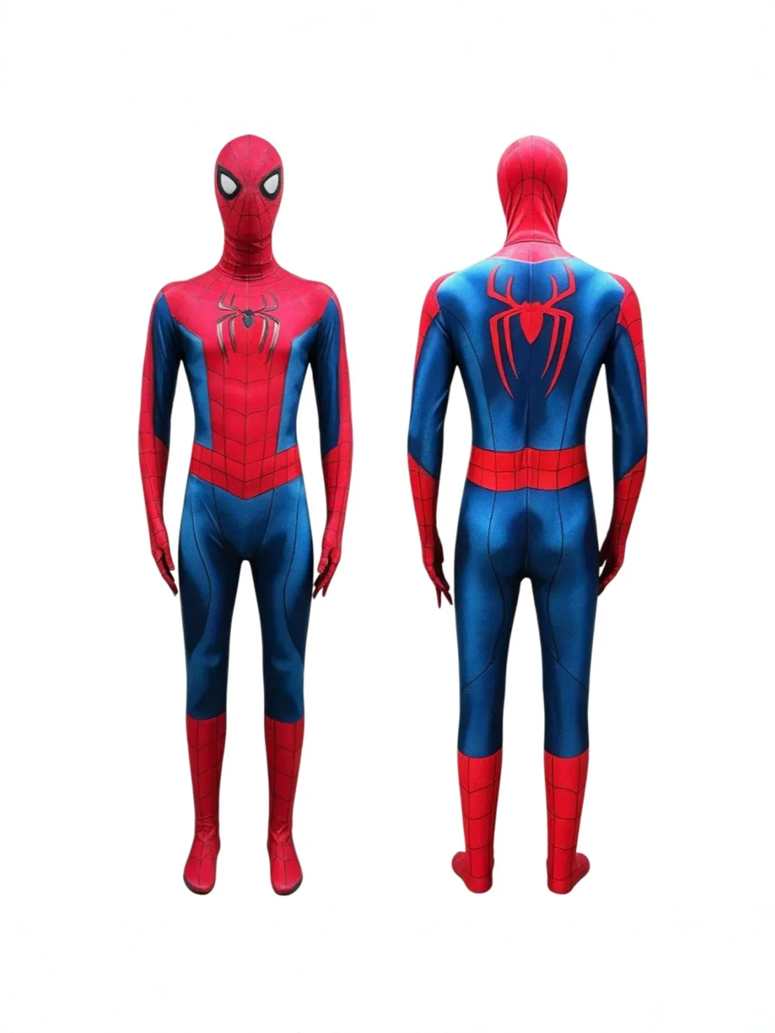 Unisex 3D Monster Spider Web Print Cosplay Costume Full Body Jumpsuit with Mask Halloween Carnival Party Fancy Dress Outfit