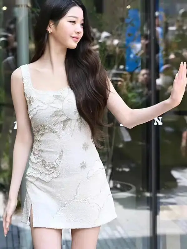 Falda Corta Brillante con Lentejuelas, Vestido sin Tirantes para Mujer, Estilo E, Cintura Alta, Fibra de Poliéster, Te...