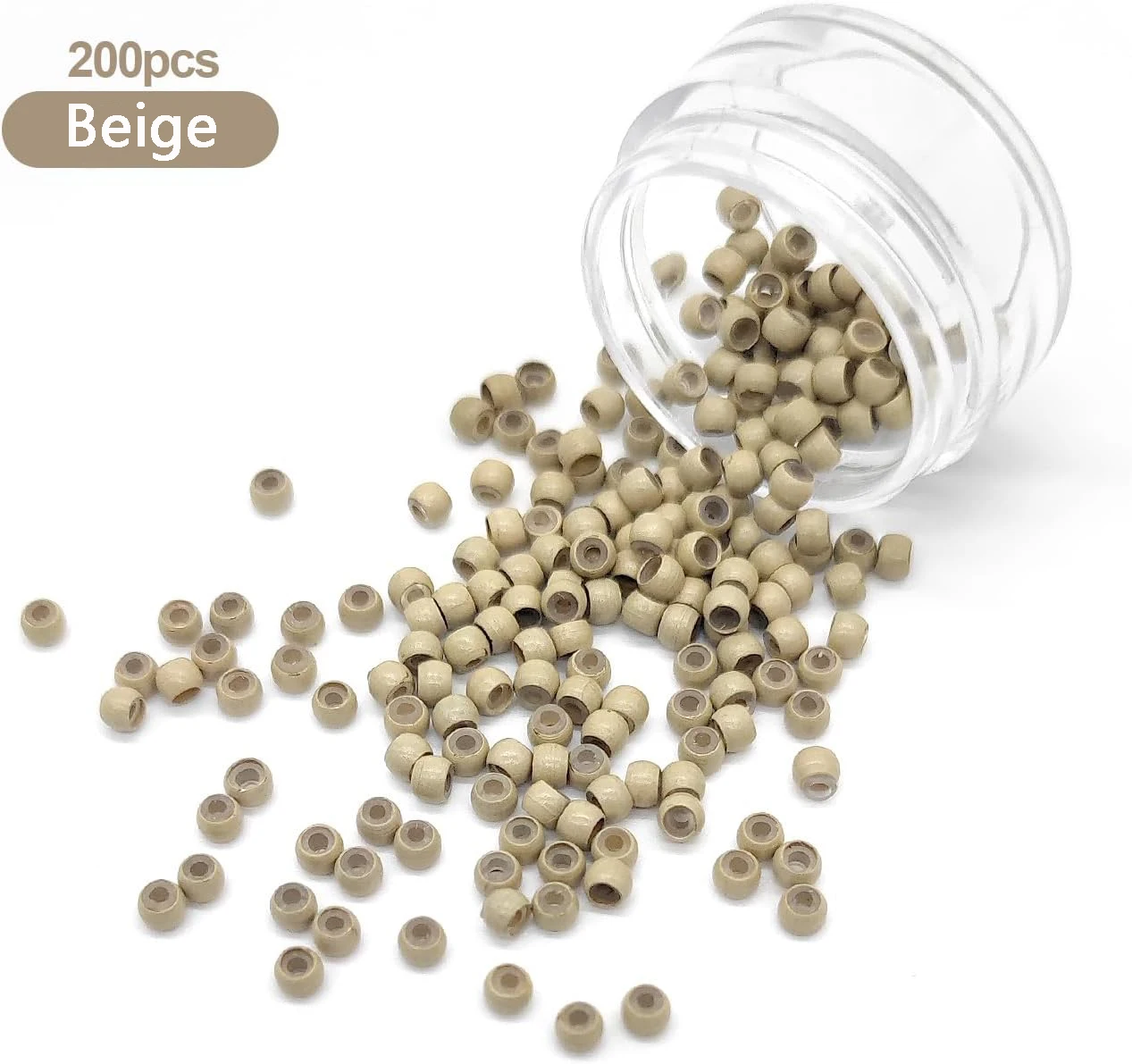 200/500 Pcs 3mm Silicone Nano Rings Copper Rings with Silicone Lined Hair Beads Hair Rings Hair Extension Tools
