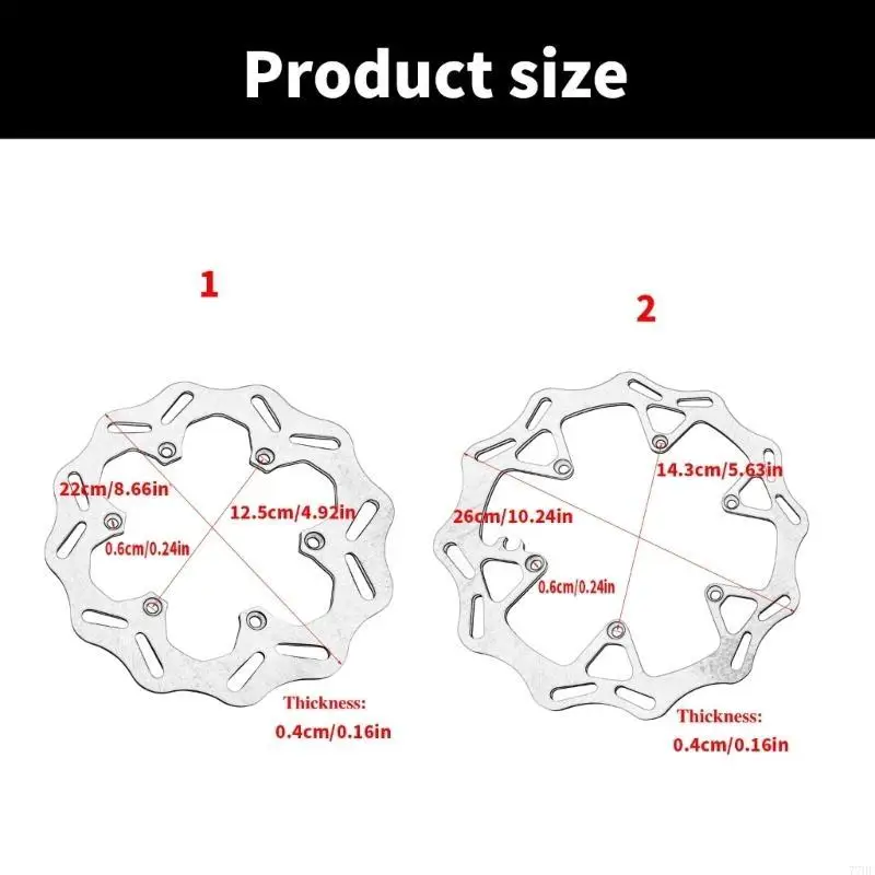 

77HF Long Lasting Motorcycle Brake Rotors Steel Brake Rotors Simple Installs for Bike