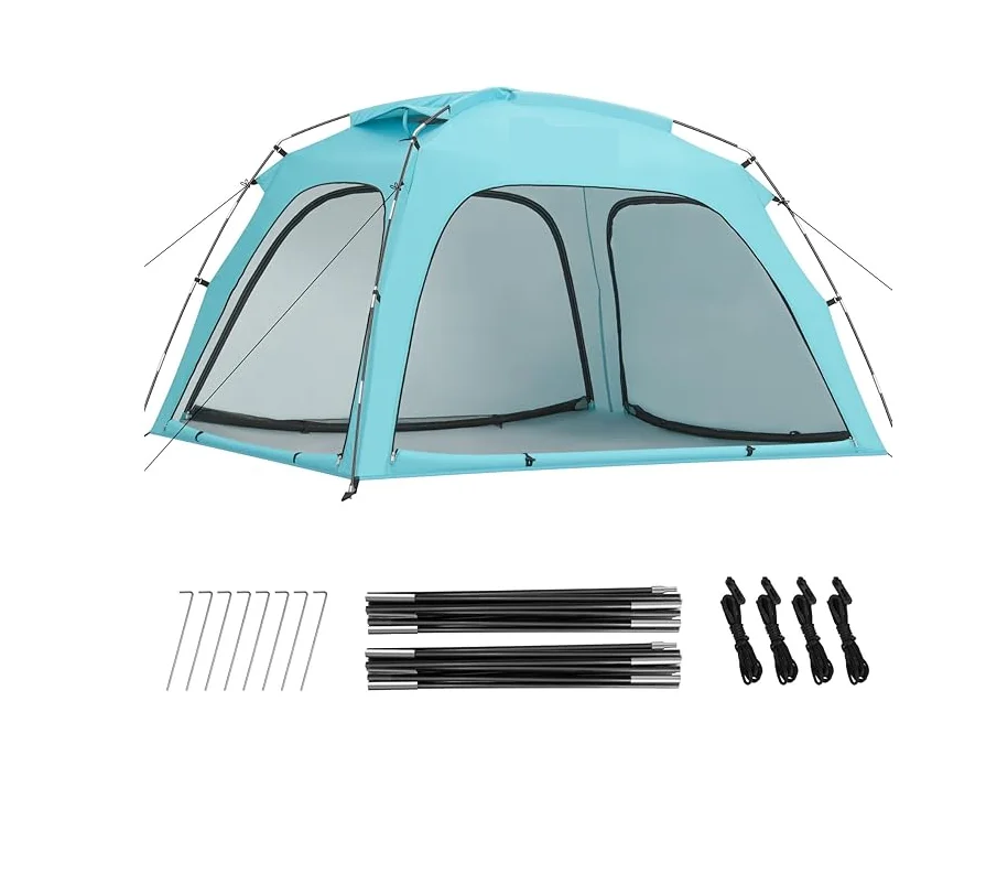 

Beach Tent Large For 3-4 Person, Portable UV Protection Beach Sun Shelter For Adults, Lightweight Sun Shade Tent For Beach