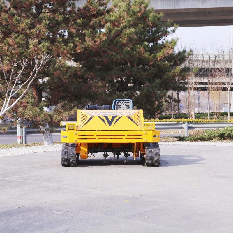 Customized household all terrain tracked lawn mower with intelligent remote control and rotating weeding machine